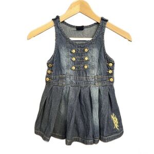 Vintage US Polo Assn. Sleeveless Denim Pleated Dress, 3T